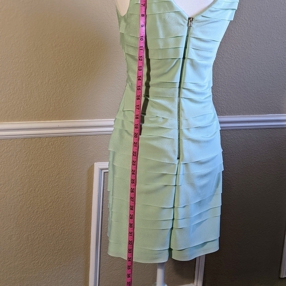 Elegant Mint Tiered Modest Sleeveless Dress by Gianni Bini - Picture 3 of 4